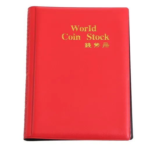 New 120 Pockets 10 Pages World Coin Storage Folder Album Money Collecting Holder Book Red