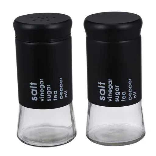 2pcs Kitchen Spice Bottle Kitchen Seasoning Jars Seasoning Bottle Condiment Shaker Spice Jar Stainless Steel Salt Glass