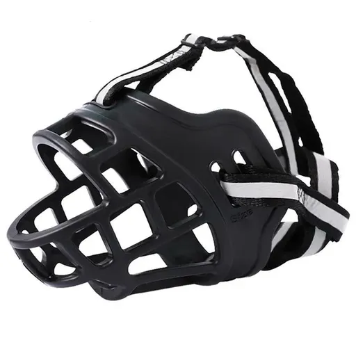 6 Sizes Adjustable Pet Dog No Bite Silicone Basket Muzzle Cage Mouth Mesh Cover - 6#