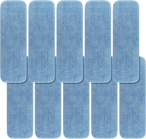 Replacement Mop Pads it or Rubbermaid Commercial 18" and 17" Mop - 10 Pack Wet & Dry Commercial Cleaning Reusable Reills it or Any lat System 17 and 18 Inch