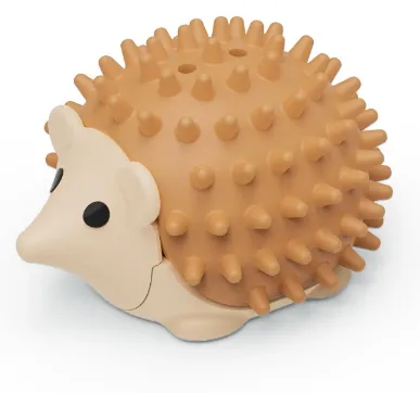 Coffee 4 Pack Hedgehog Catnip Toys Self Grooming Face Scratcher & Teething Chew Toy Soft Rubber Interactive Play Set for Kittens