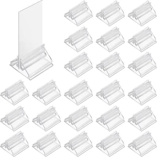 Acrylic Stand - 36 Pieces - Photo Stand - Card Holder - Acrylic Place Card Holders - Plastic - Coin Stand - Photo Holder - Menu Card Holder, Photo Holder with Slot - Table Card Holder - For Table Numbers, Name Cards, Wedding Cards - Photo Displays