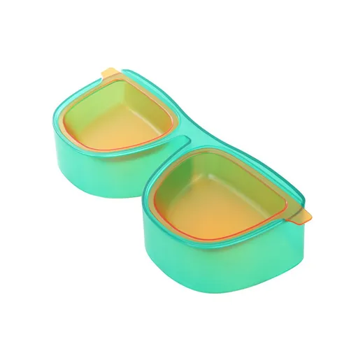 Pet Food Bowl Cute Glasses Shape Large Capacity Mess Proof Portable Cat Dog Dual Bowl for Indoor Travel