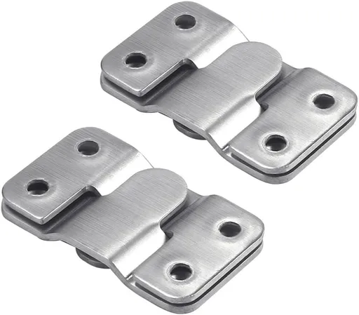 Stainless Steel Interlock Hanging Buckle, Heavy Duty Flush Mount Bracket Interlocking Furniture Connector, Z-Shaped Clip Wall Mount Hardware for Display Art Gallery Furniture Photo (2pairs Large)