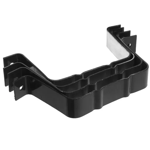 4-Pack Black Aluminum Alloy Downspout Straps Compatible with Various Gutter Types and Easy to Install