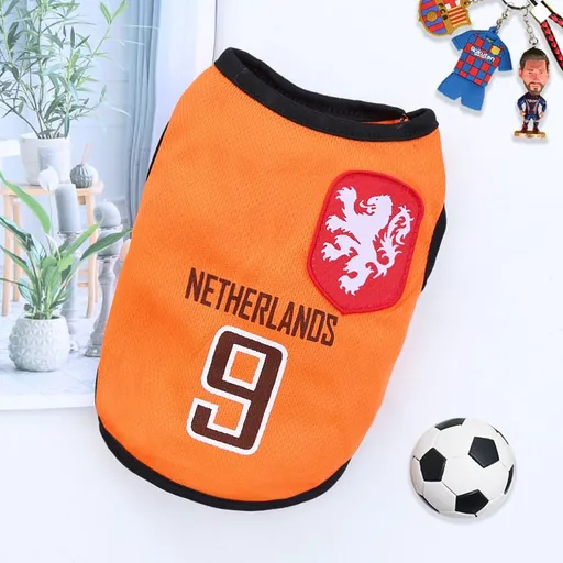 Pet Soccer Jersey Vest Dog Cat Sport Wear Orange Size 9 Dutch S (Chest 35cm, approx. 3-5 jin)
