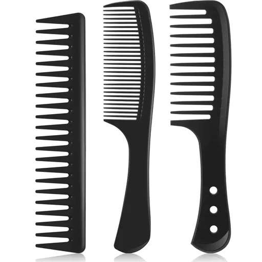 3pcs，Wide toothed hair removal comb hair removal comb set, carbon fiber cutting comb, anti-static and heat-resistant comb