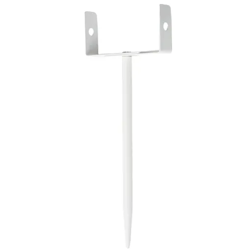 White Rainwater Downspout Bracket with Strap, Adjustable Heavy-Duty Galvanized Iron Downspout Bracket, Rust-Proof Anchor for Pipe Support, for Lawn,Yard & Industrial Use