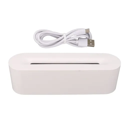 Flame Diffusers 7 Colors USB Portable Practical Simple Operation Fire Air Humidifier for Room Bedroom Office White