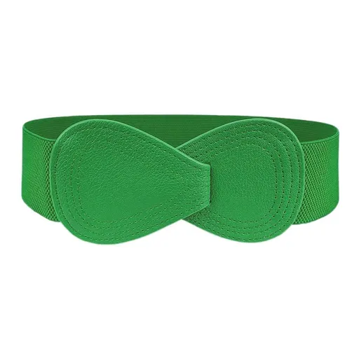 Fashion Belt Red Elastic Waist Cover Wide Belt Women Black Elastic Bow Decoration - Green
