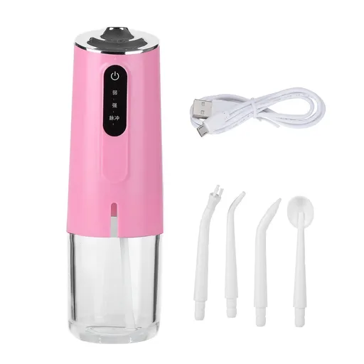 Portable Oral Irrigator 3 Mode USB Charging 240ML Waterproof Dental Cleaner Pink