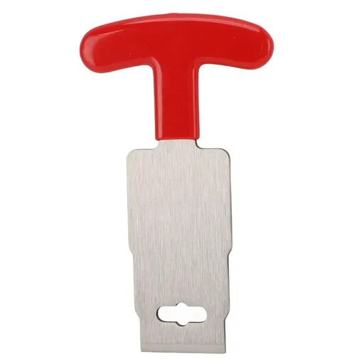Pool Plug Removal Tool Metal Ergonomic Handle Red Rubber Grip for Inground Swimming Pool Spa Tub