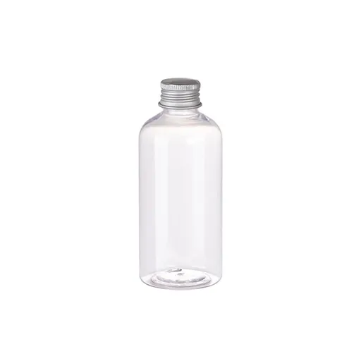 20pcs Brown Transparent Cosmetic Bottles with Aluminum Lids for Packaging - Transparent-200ml