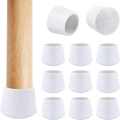 16 Pack Chair Leg Caps Non Slip Rubber Floor Protectors for Chairs and Furniture Legs, 1 Inch, White, Daily Comfort Use
