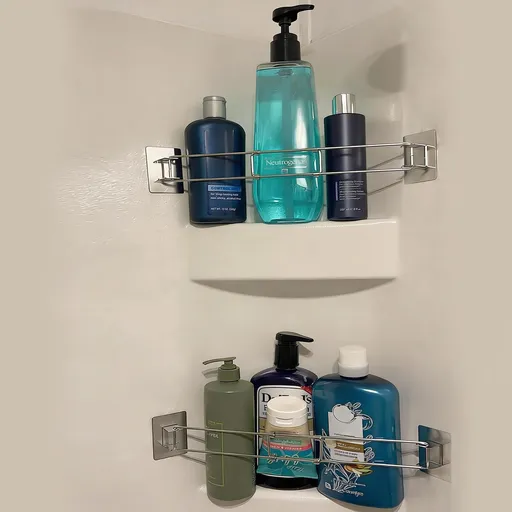 Safoner RV Shower Corner Storage Bar- Adjustable Stainless Steel Rod for Corner Shelves in Camper, Length 7.9-13.7 inches- RV Bathroom Organization Must Have Accessories (2 Pack