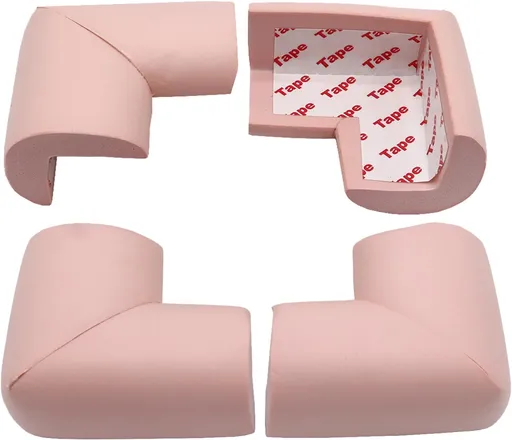 12 Pieces Self-Adhesive Corner Protectors for Tables and Furniture, Soft Bumper Guards to Help Prevent Bumps, Scratches and Damage, Pink