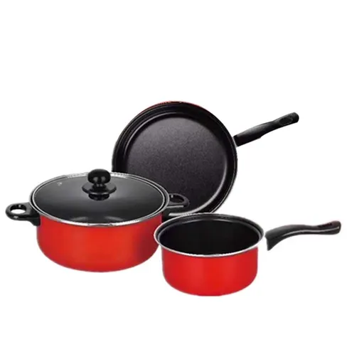 Non-Stick Pan Set, 3 Pieces, Simple Design, Cookware for Easy Cooking and Heating