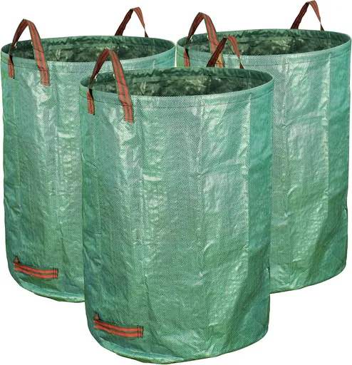 3-Pack 120L Yard Waste Bags - Reuseable Heavy Duty Gardening Bags, Lawn Pool Garden Leaf Waste Bag