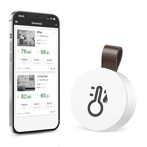 Wireless Bluetooth Thermometer Hygrometer with App Data Storage and Display