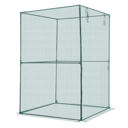 Crop Cage, 1.2 x 1.2 x 1.8 m Plant Protection Tent with Zippered Door, Wind-Resistant Tall Crop Cage, Easy to Install, Outdoor Raised Bed Cover, Tomato Plant Netting for Garden Patio Lawn
