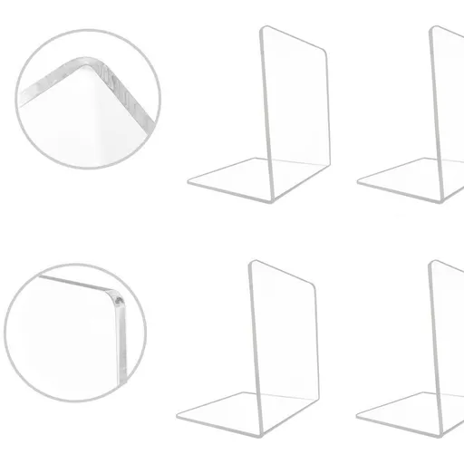 16 Pieces Bookends,Clear Acrylic Bookends for Shelves,Heavy Duty Book Ends and Desktop Organizer,Book Stopper
