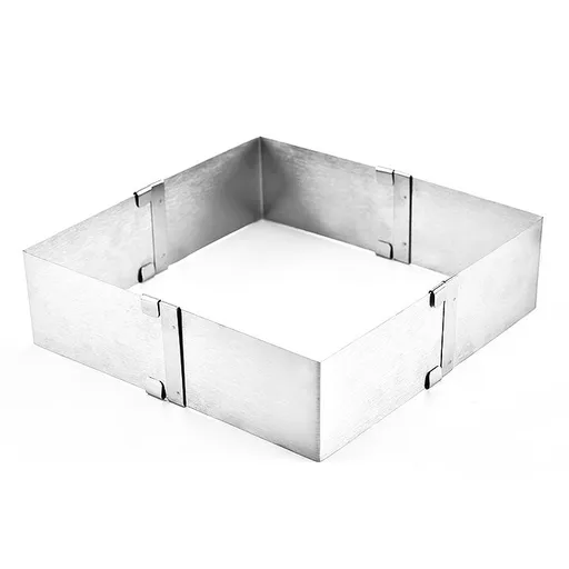 Stainless Steel Cake Mold Adjustable Cake Ring , Square Shaped Mousse Cake Cutter Baking Mold Pastry Baking Tool