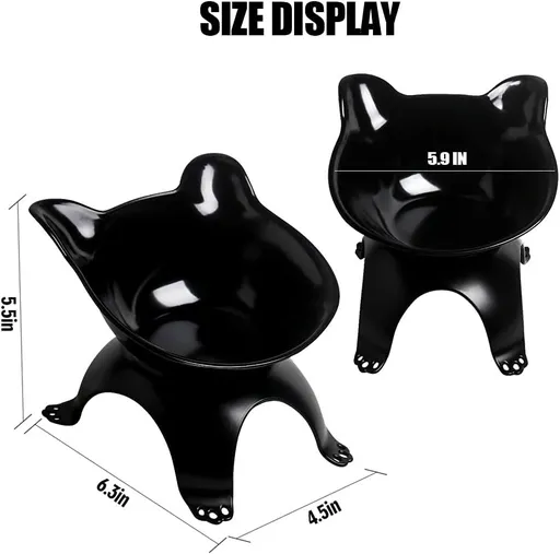 Cat Dog Bowls,15°Tilted Pet Feeder Bowl,Cat Feeding Bowls,Protective Cat Feeder Bowl ,cat Food Bowl with Non-Slip Base Stand