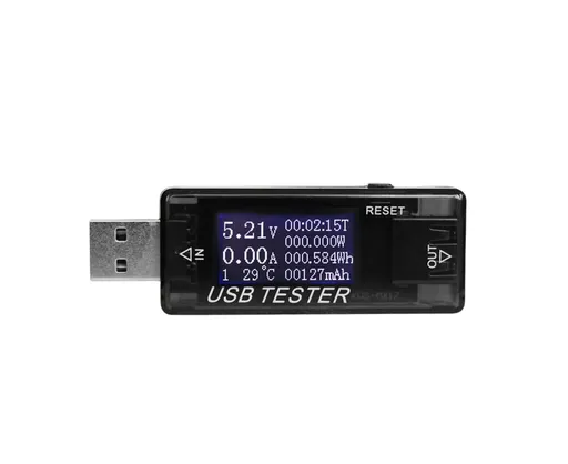 USB Tester Plug And Play Digital Display Timer Sensitive Touch 8 Functions Data Storage High Accuracy Charger Tester for Cell Phone - Black