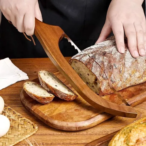 Teakwood Handle Serrated Bread Knife with 412 Stainless Steel Blade for Slicing Artisan Loaf Sandwich Household Pro Cutting Tool 15.75x2.63x1.18 in 40x6.68x3 cm