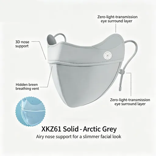 Eye Makeup Friendly Version Arctic Grey One Size | Makeup Preserving Ice Silk Sun Mask | Christmas Makeup Lover Gift | No Smudge Eye Corner UV Protection Mask