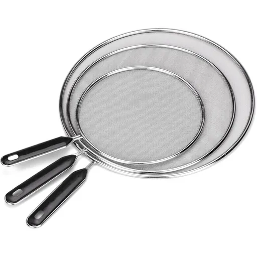 3 Pieces Splash Guard Stainless Steel Splash Cover With Handle Kitchen Splash Guard 25Cm 29Cm 33Cm