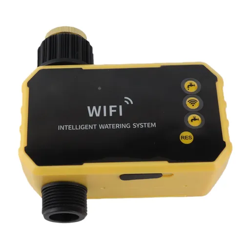 Smart Plant Watering Devices with Rain Sensing Digital Display Screen Adjustable Panel WiFi Plant Waterer APP Remote Control Automatic Watering System IPX5 Waterproof for Outdoor