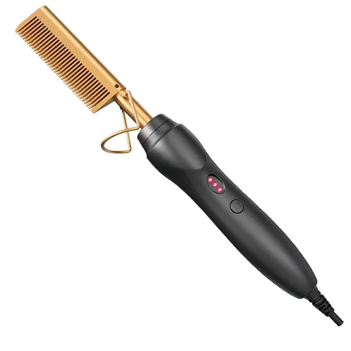 Hot Comb Hair Straightener Comb, Electric Heating Straighten Comb, Anti-Scald Pressing Heated Comb for Men, Wet and Dry Hair