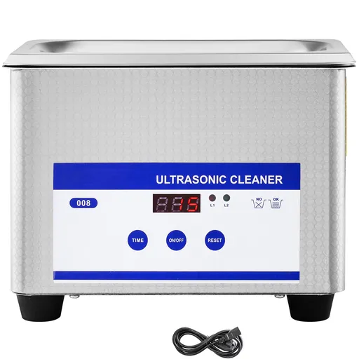 0.8L Professional Ultrasonic Cleaner 304 Stainless Steel Digital Lab Ultrasonic Cleaner with Timer for Jewelry Watch Glasses Circuit Board Dentures Small Parts Dental Instrument (0.8L)