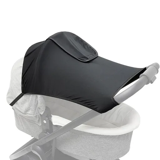 24.8 x 19.3 Inch Black Stroller Sun Shade Cover, Universal Adjustable UV Protection Canopy, Breathable Mesh Sunshade Awning for Outdoor Travel Strollers