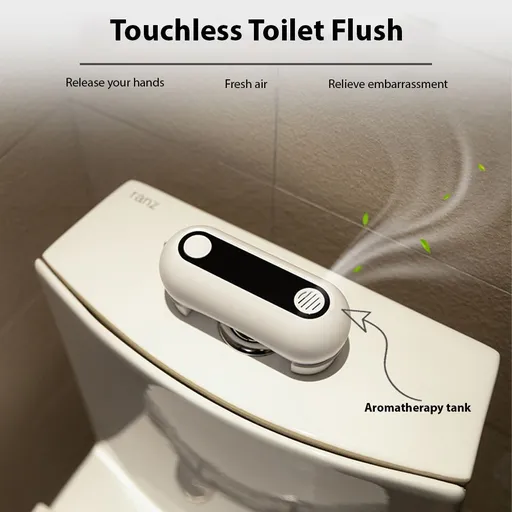 Touchless Toilet Flush Rechargeable Motion Sensor Automatic Toilet Flusher for Homes Restaurants Hotels Non Contact Hands Automatic Toilet Flush Button Water Saving IPX5 Waterproof