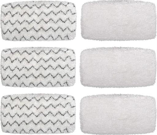 Steam Mop Pads or Bissell Powerresh Vac & Steam Series - 6 Pack, Compatible with 2747A, 1132, 1543, 1632, 1652 Models, Hard loor Mop
