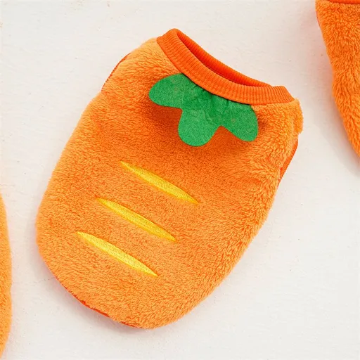 Shine Cute Puppy Dog Vest Coral Velvet Pet Clothing Milk Dog Orange Carrot M (Bust 40CM recommended 2.50 kg-3.50 kg pets)