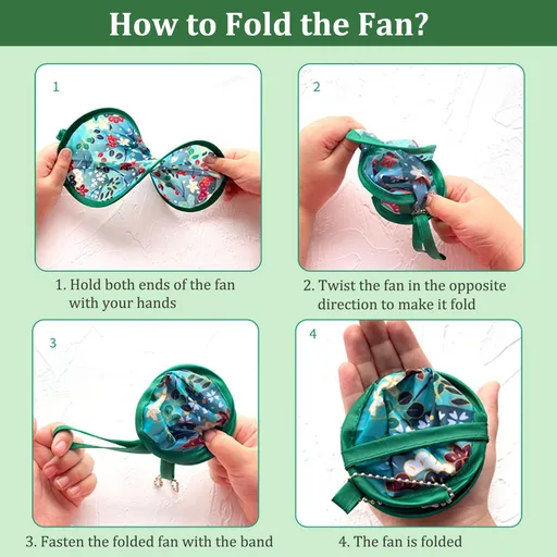 4 Pcs Folding Fan Japanese Decor Fan for Woman Hand Fan Japanese Traditional Style Round Fan Manual Fan Beach Slow Rebound