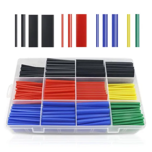 560 Pcs Heat Shrink Tubing Kit Marine Grade Wrap 2:1 Ratio Adhesive Lined Industrial Tube 12 Sizes Electrical Wire Cable for Insulation Protection (Assorted Colors)