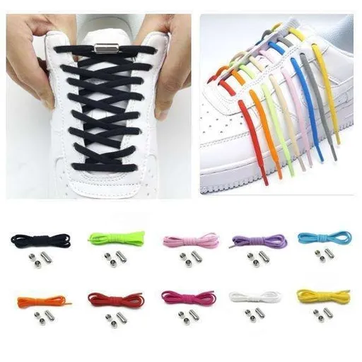 1 Pair No-Tie Elastic Shoelaces, 13, Dark Pink