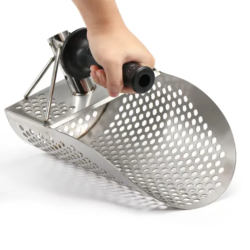 Beach Sand Scoop with Extra Handle Metal Detecting Tool Stainless Steel Water Metal Detecting Sand Scoop Metal Detecting Tool