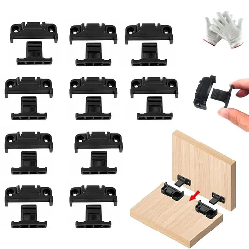 Adjustable Plastic Matched Hardware, Quick Release Roman Column Connector, 2-in-1 Snap-in Wall Panel Fastener Clip, Hidden Joint Bracket for Cabinet (10Set)