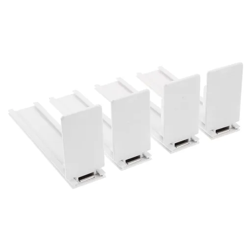 White PVC Retail Display Shelf Pushers for Drinks and Snacks, Set of 4 Pieces
