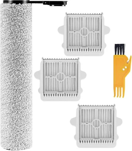 Soft Roller Brush and Vacuum Filter Replacement Compatible with Roborock F25/ F25 ACE/ F25 ALT/ F25 LT/ F25 RT Cordless Wet Dry Vacuum Cleaner, 1 Roller Brush + 3 Filters + 1 Cleaning Brush