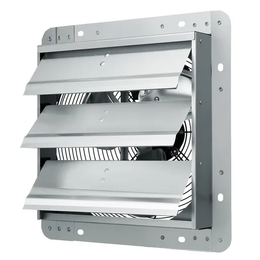 Shutter Exhaust Fan, 305 mm High-speed 1400RPM 1084 CFM, Aluminum Wall Mount Attic Fan with AC-motor, Ventilation and Cooling for Greenhouses, Garages, Sheds, Shops