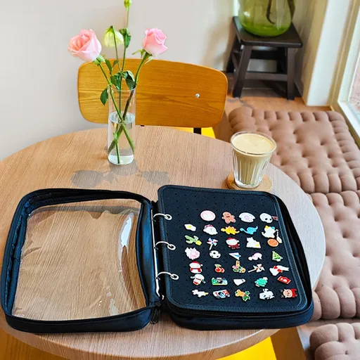 Transparenter Pin Books ,Pin Display Case For Enamel Pins,Trading Pin Display Case,(5 Black binder,Not Include any Accessories)