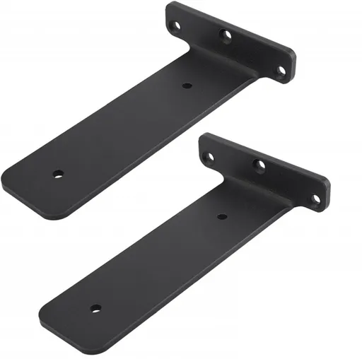 2 pieces - Support frame - Wall bracket - Metal shelf brackets - Floating shelf bracket - Stainless steel bracket - Shelf brackets with thick screws - Furniture accessories - Black - 150 mm