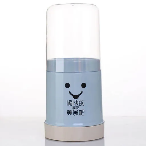 Cute Chopstick Holder Storage with Dustproof Lid Eco Friendly Plastic Utensil Holder With Removable Base for Kitchen Blue