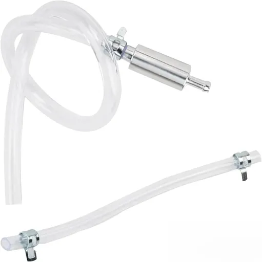 2 PCS Motorcycle Brake Bleeders, One-way Non-return Check Valve and Leak Prevent Fuel Line, Clutch Hydraulic Oil Drain Tool, Universal for Brake Bleeding Hydraulic Clutch Systems (Silver)